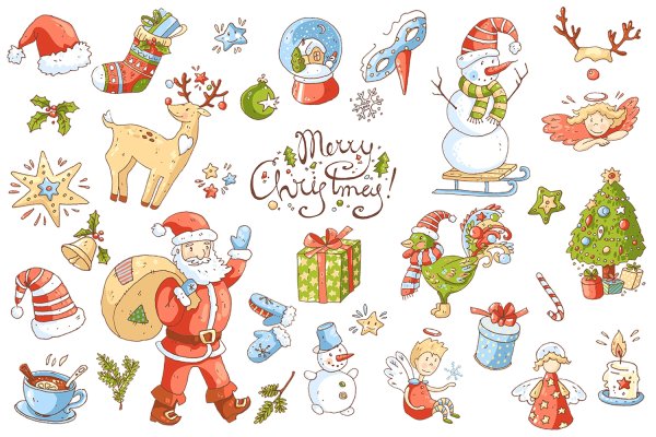 Наклейки новогодние маленькие