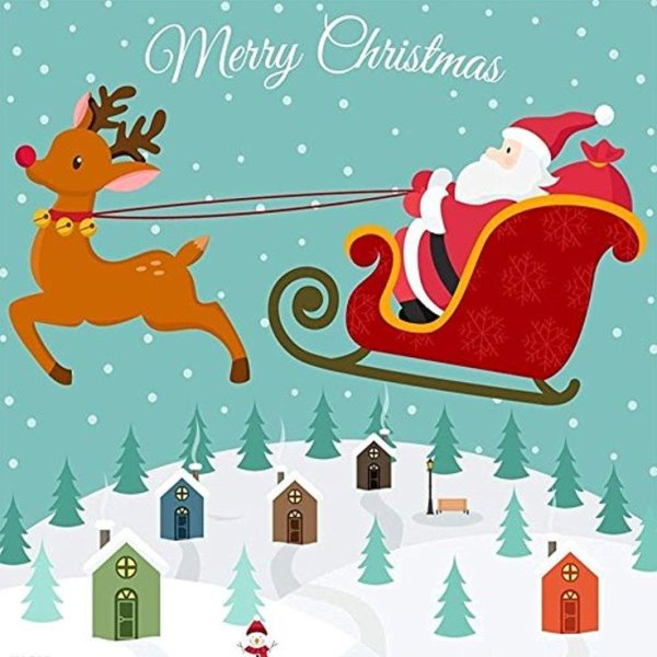 Новогодние сани открытка