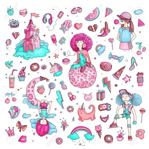 Девочка цветной значок