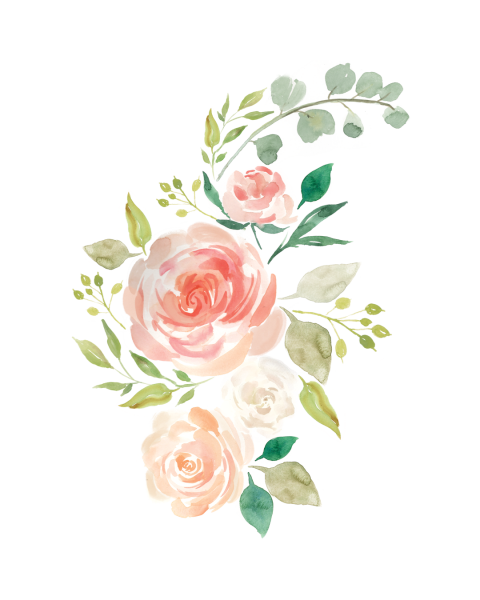 Нежные цветочки на прозрачном фоне