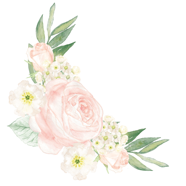 Акварельные цветы угол