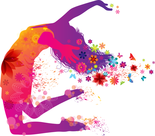 Силуэт девушки цветной