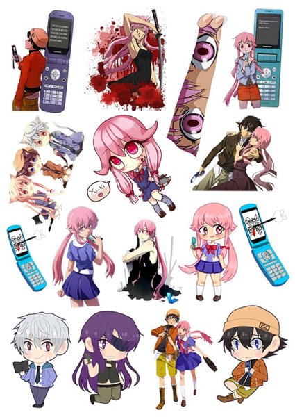 Аниме наклейки дневник будущего