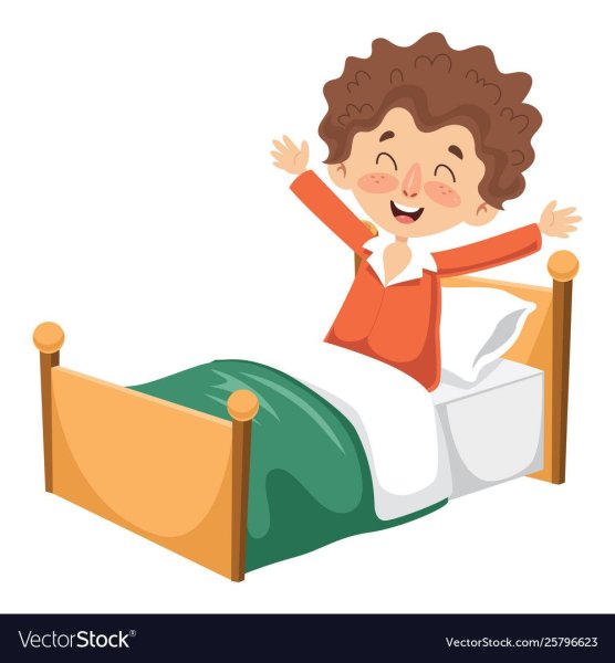 Мальчик просыпается на прозрачном фоне