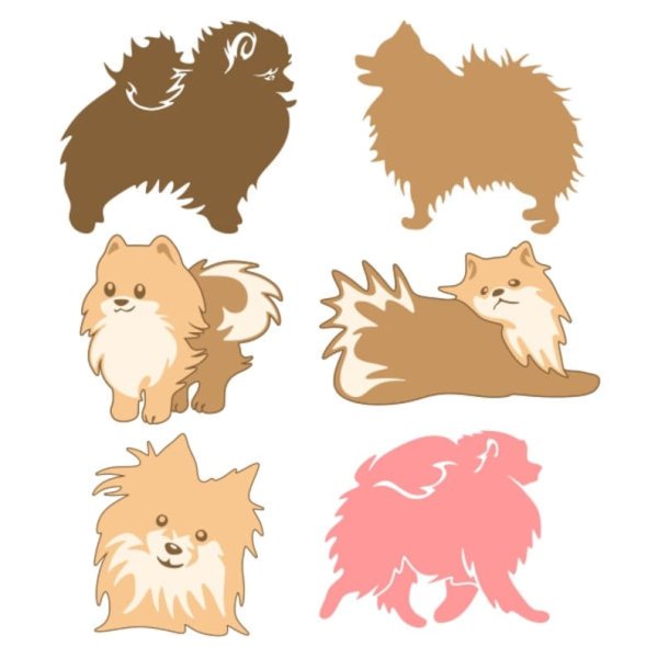 Шпиц трафарет