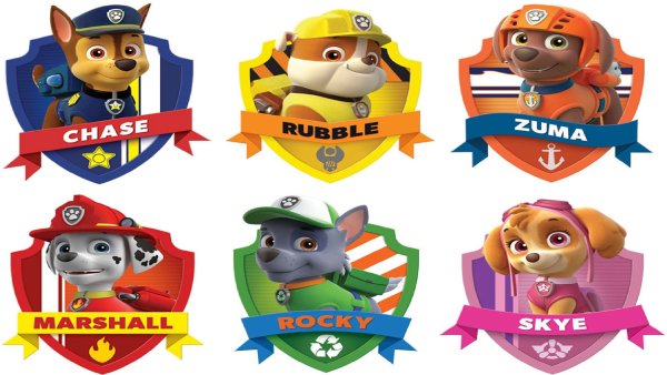 Щенячий патруль значки с героями