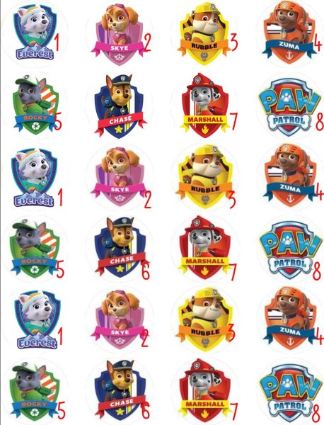 Щенячий патруль Стикеры для печати