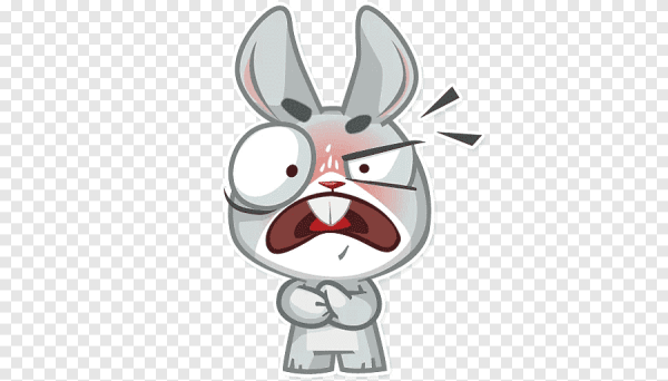 Злой кролик стикер