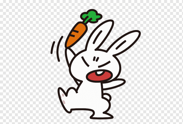 Стикер кролик с морковкой