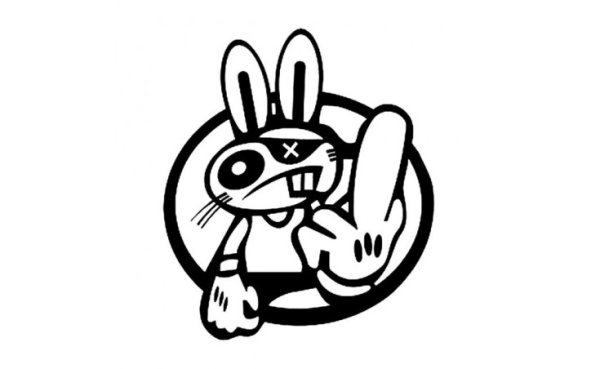 Злой заяц стикер