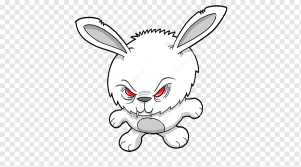 Злой кролик стикер