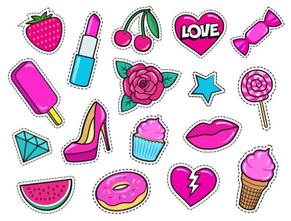 Стикеры помада пончик