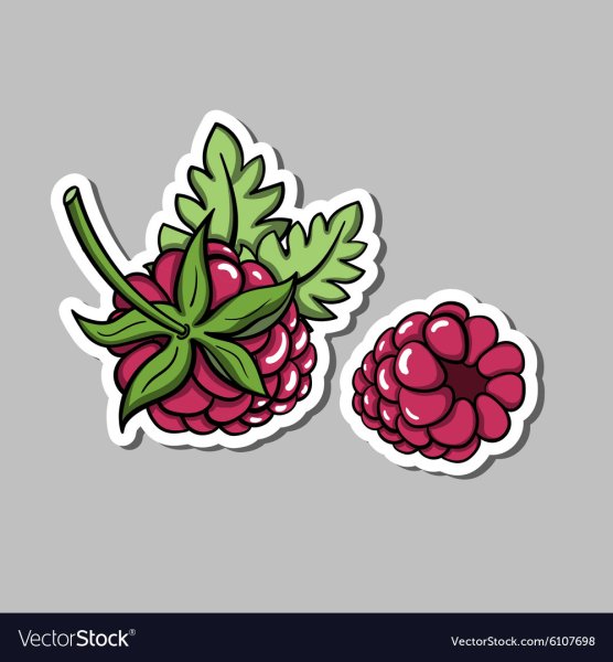 Векторная малина стикер