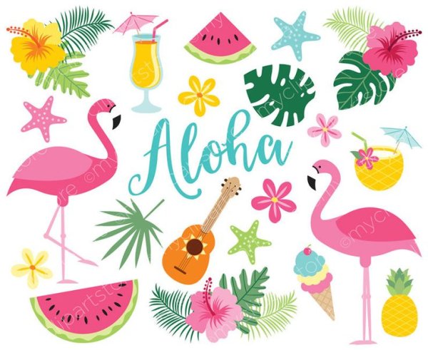 Летние Стикеры Фламинго