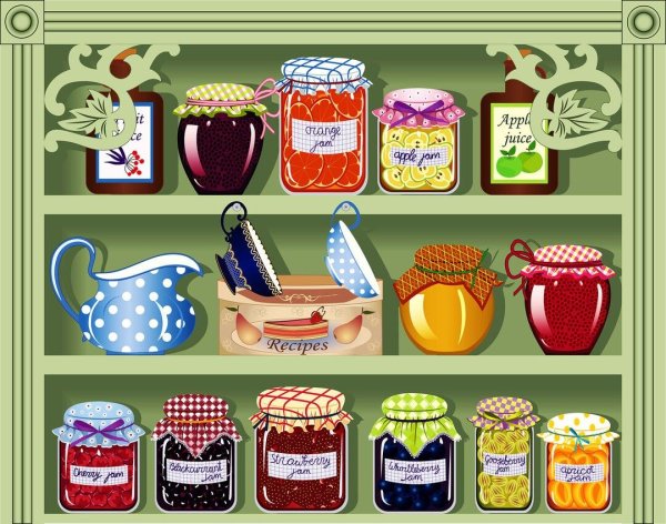 Баночка варенья на прозрачном фоне