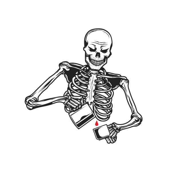 Скелет с бокалом