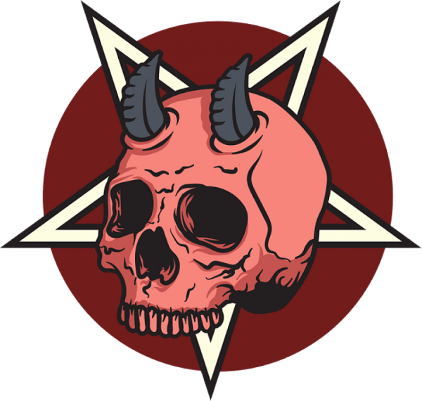 Силуэт ангела и демона