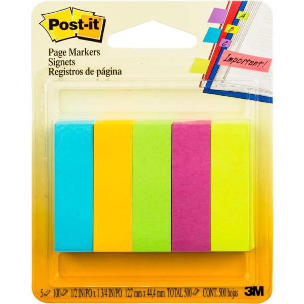 Клейкие закладки бумажные 5цв.по 50л. 14ммх50 Attache