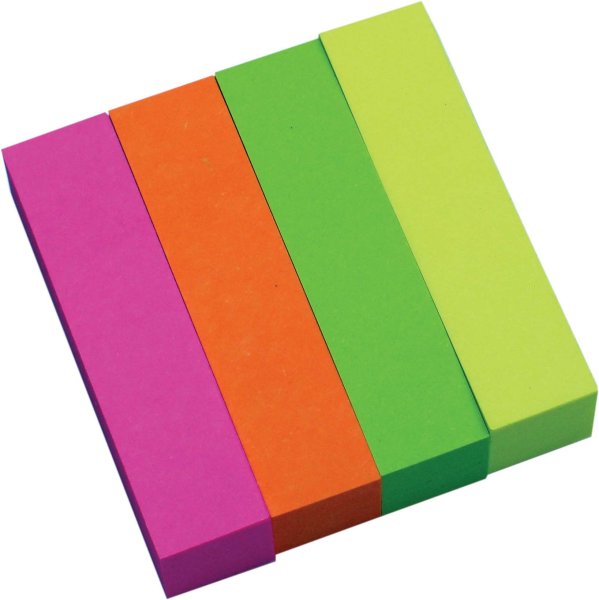 Закладки Клейкие 50х12 мм 100 шт. По 4 цвета неон бумажные