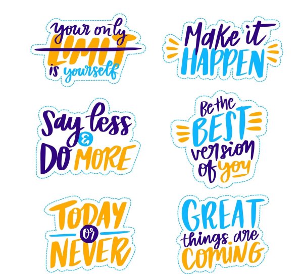 Стикеры леттеринг