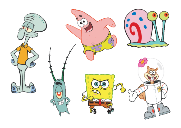 Патрик сидит с открытым ртом на прозрачном фоне