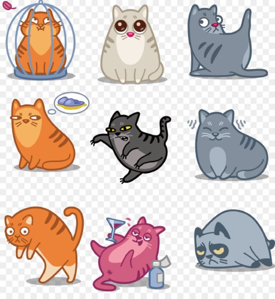 Котики в мультяшном стиле