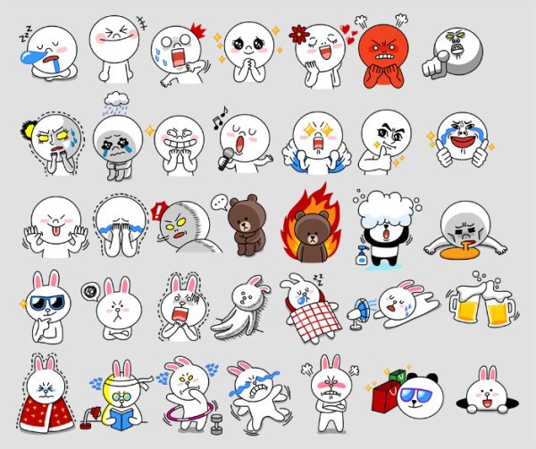 Кавайные кролики наклейки