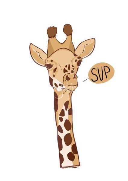 Наклейки смешной Жираф