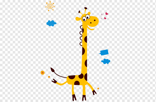 Жираф мультяшный на стене