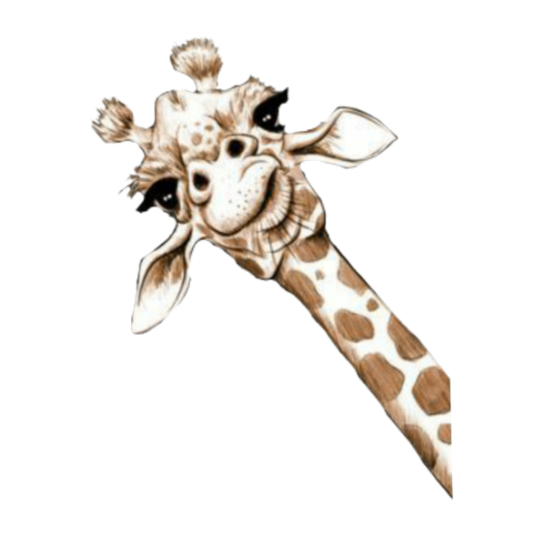 Прикольный нарисованный Жираф