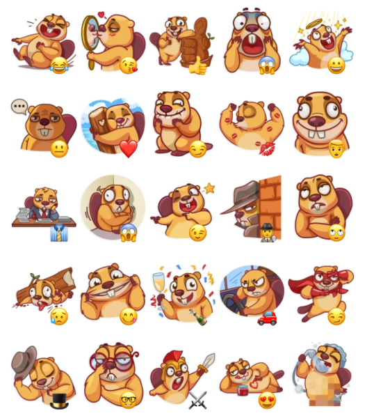 Стикеры с бобрами