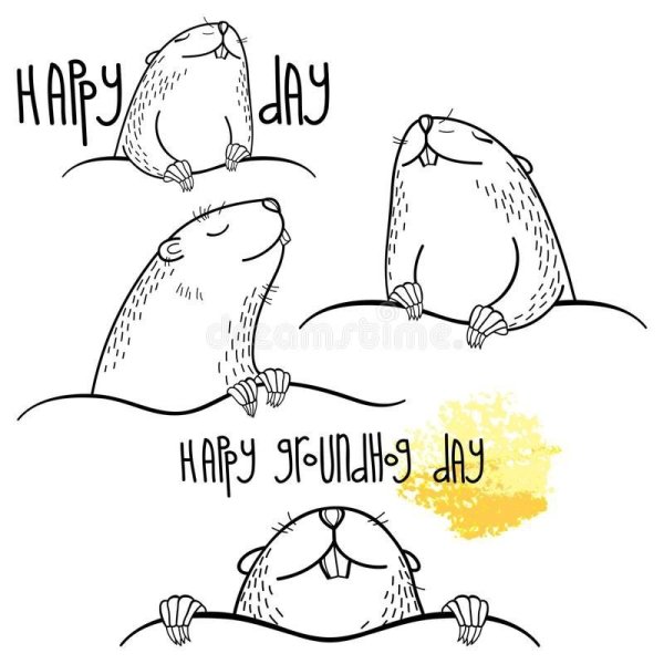 День сурка вектор чб