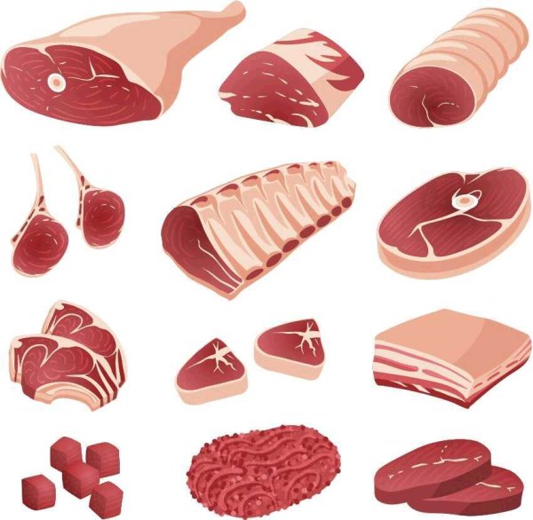 Мясо рыба наклейка