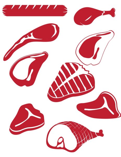 Мясо рыба наклейка