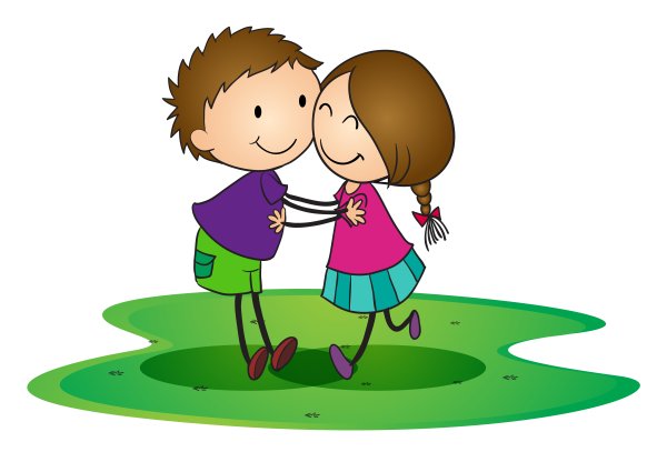 Мальчик и девочка мирятся