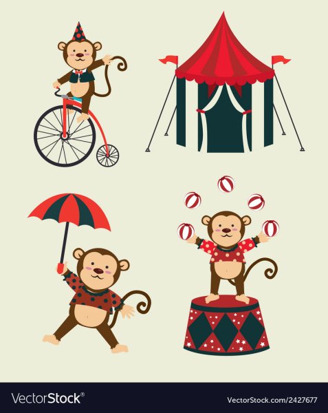 Вектор Стикеры цирк