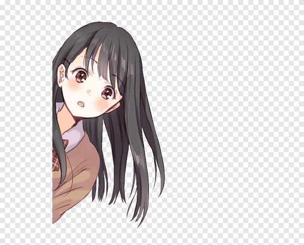 Аниме тян выглядывает