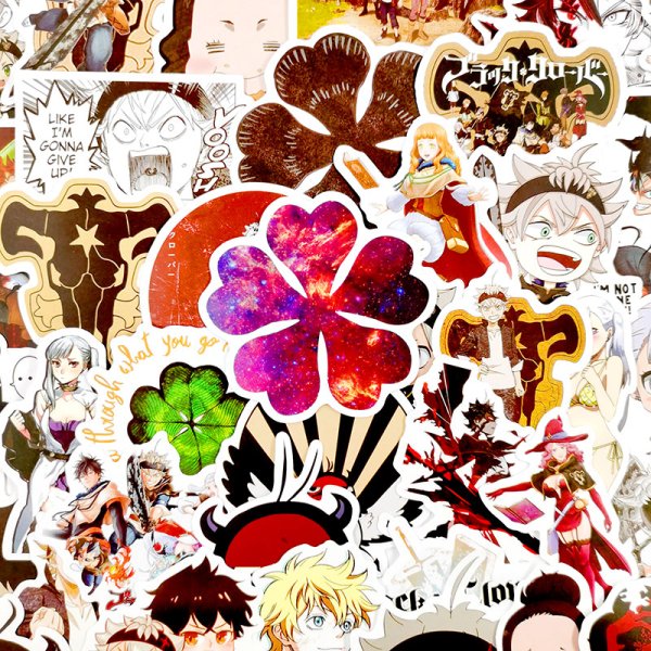 Наклейки аниме черный Клевер