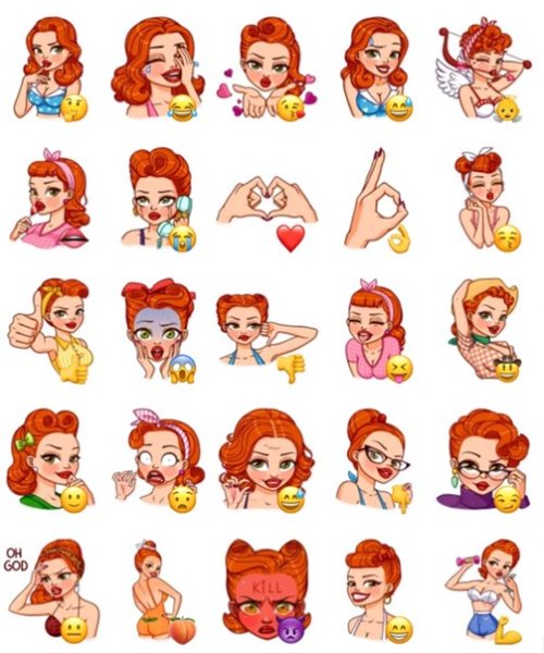 Стикеры девушки