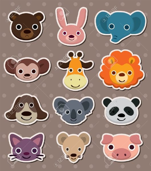 Милые наклейки мордочки