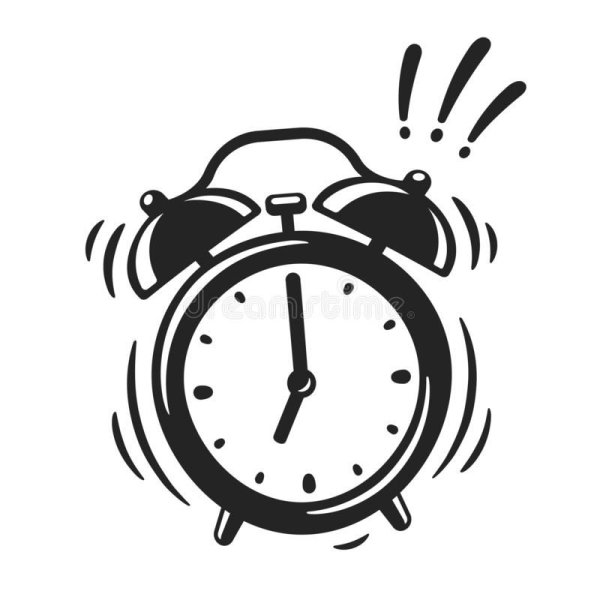 Черный будильник для метрики