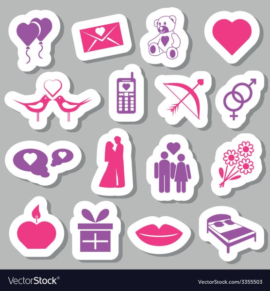 Наклейки для распечатки на день Святого Валентина