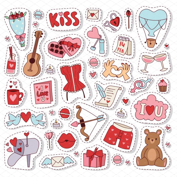 Наклейки "день Валентина"