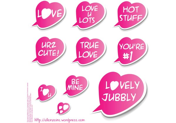 Наклейки на день Святого Валентина