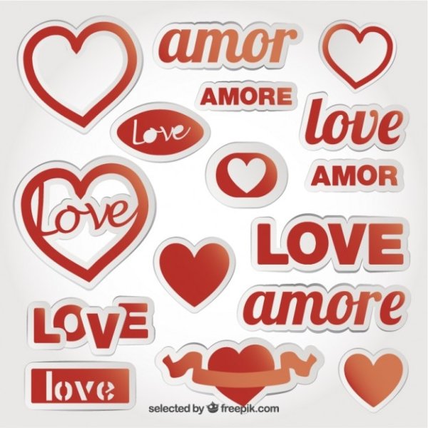 Наклейки на день влюбленных