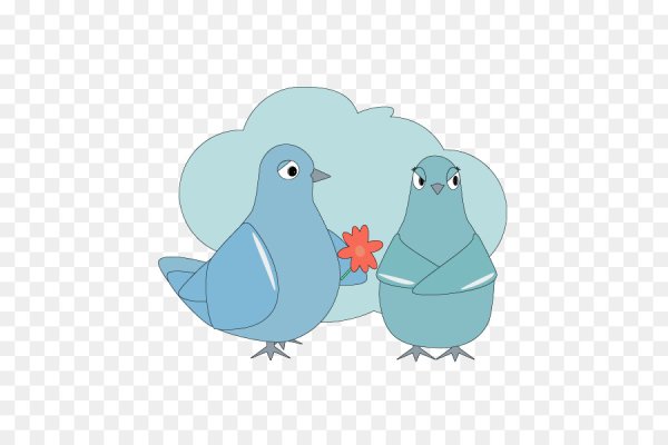 Голубые птички стикер