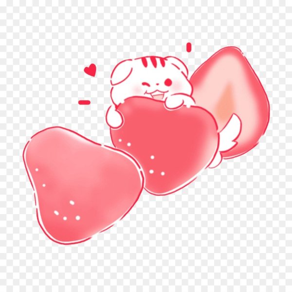 Котик Эстетика с сердечками