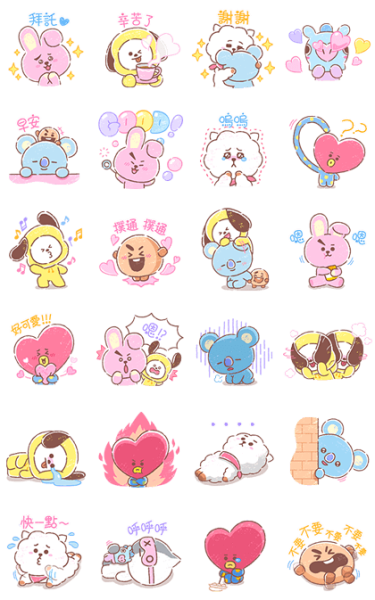 Милые наклейки bt21