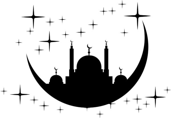 Мусульманский полумесяц с мечетью