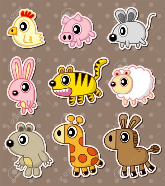 Забавные животные наклейки